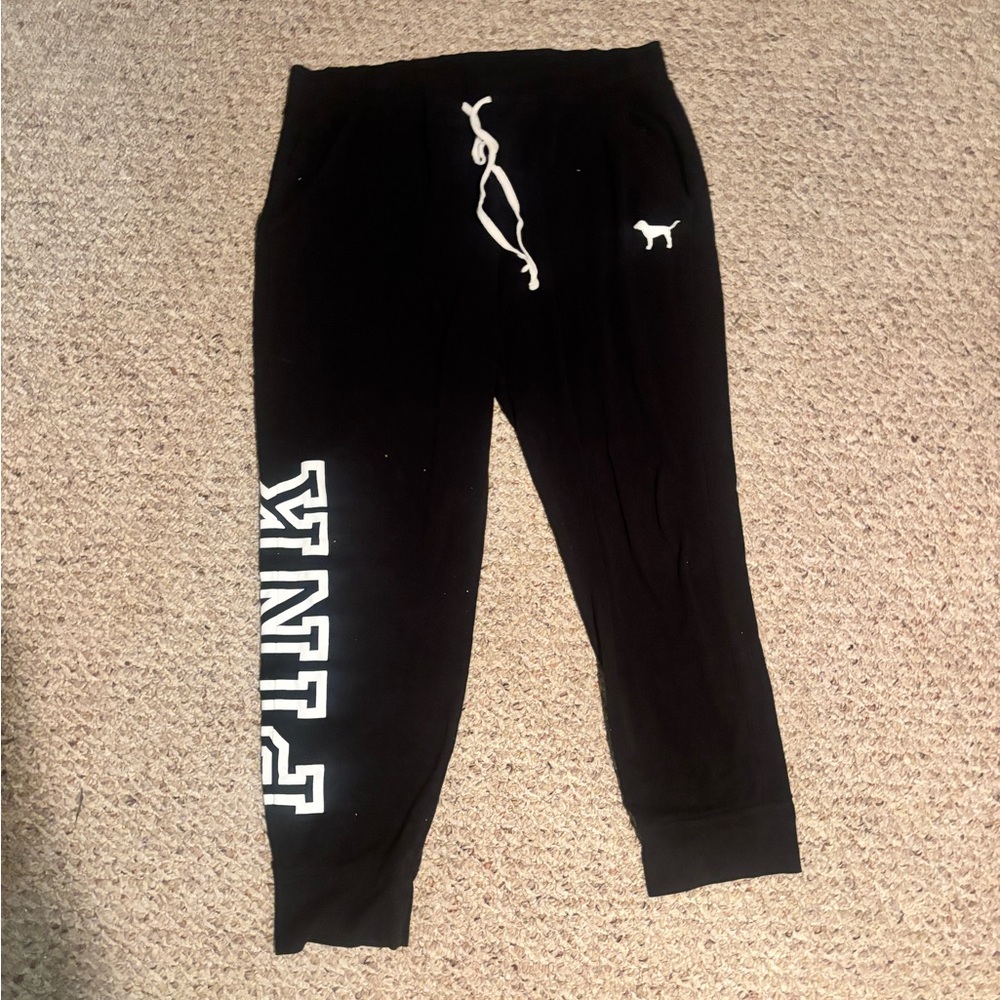 Victoria's Secret Black Joggers with White Details